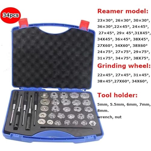 Ensemble d'alésoirs de siège de soupape automobile 22-38 mm 34pcs