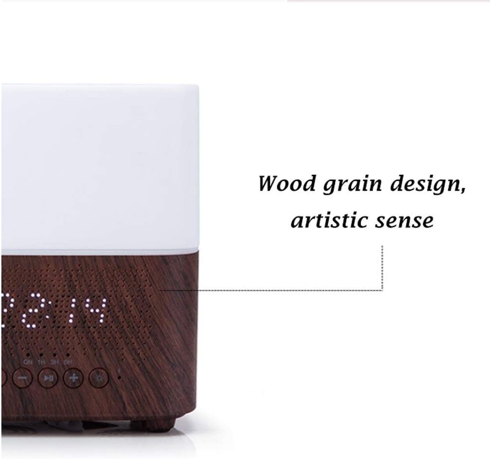 Humidifier Intelligent Clock Bluetooth Audio Aromatherapy Machine Colorful Ultra Wood Grain Humidifier Large Capacity Home Living Room Bedroom Easy to Clean (Color : B)