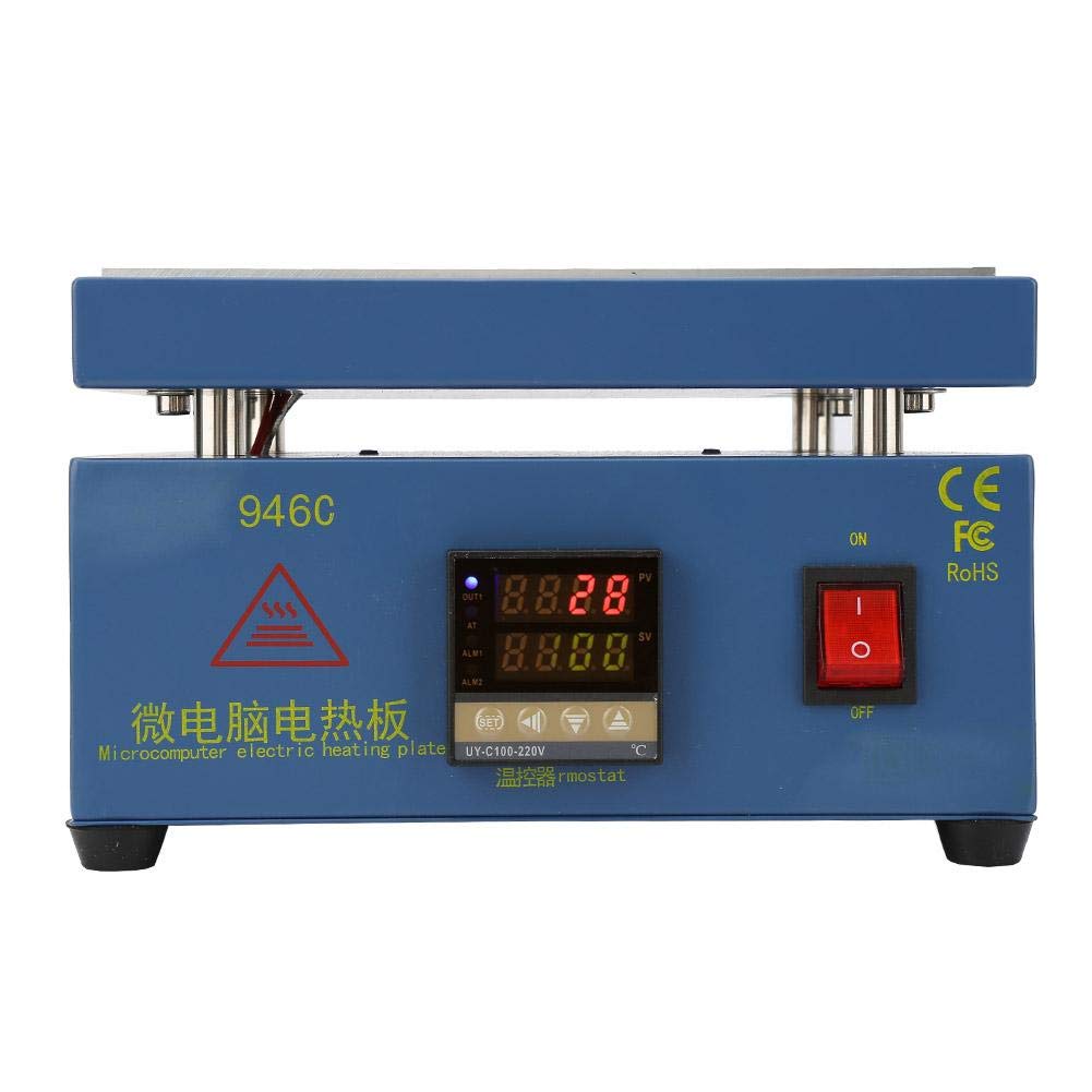 Elektronische Heizplatte, dreidimensionale digitale Vorheizstation mit 110 V/220 V und digitaler LCD-Anzeige zum Ersetzen/Löten des Telefonbildschirms(EU-STECKER)