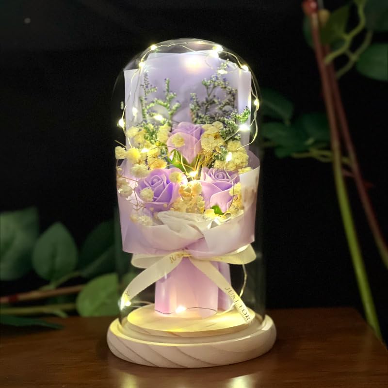 SUNTEROM 造花 バラ ゴールドローズ バレンタインデー 枯れない花 プレゼント 誕生日プレゼント 女性 人気 母の日 母親 薔薇 彼女 ライト 父さん お母さん 結婚祝い クリスマス