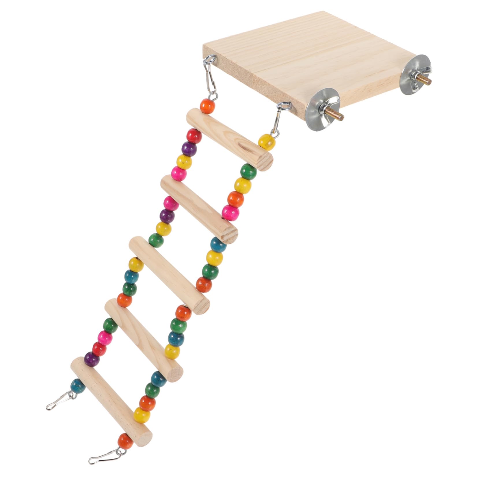 ORFOFE Bird Climbing Ladder with Platform Perch for Budgies Parrots Birds Stimulates Play Motor Skills for Bird Cage Accessories