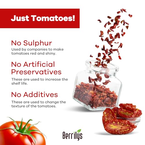 Image of Sun-Dried Tomatoes, 2 LBS, USDA Organic, Berrilys, No Sulfur, No Preservatives, Seasalt is used as natural preservative, Raw, Non-GMO, Great Ingredient for Baking and Cooking