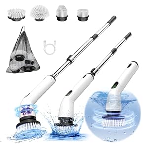 keimi Electric Spin Scrubber with Replacment Brush Head