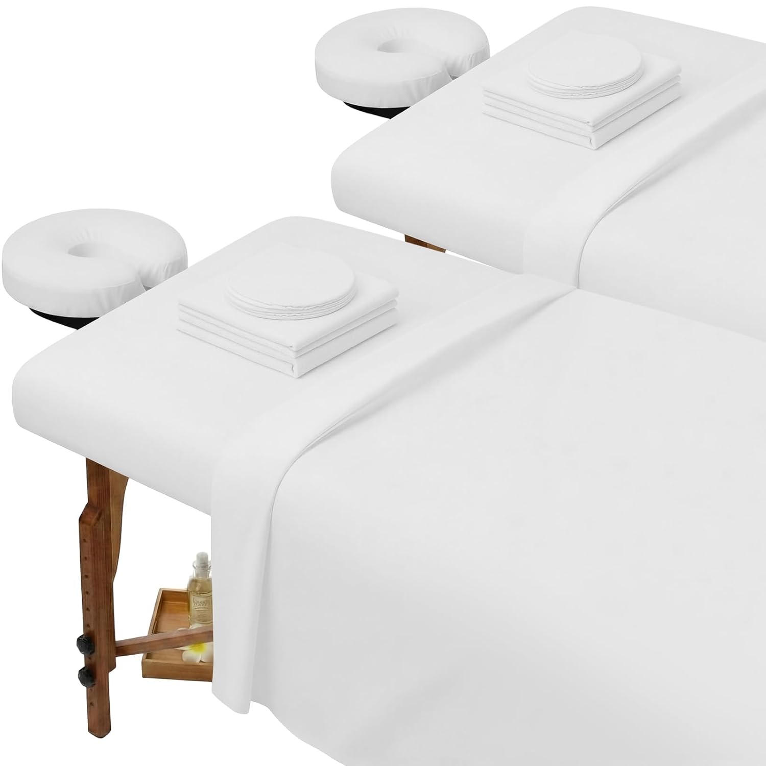 Oudain 2 Set Soft Microfiber Massage Table Sheets Sets Resistant Oil and Wrinkle 3 Piece Set Massage Therapy Supplies Includes Table Cover, Fitted Sheet, Face Rest Cover(Grey)