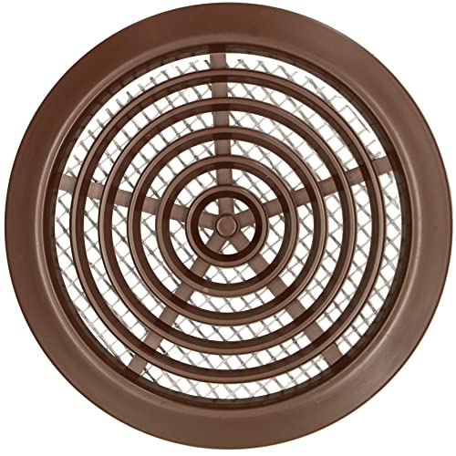KOTARBAU® Ventilation Grille Colour Round Diameter Size Name with Insect Screen (80 mm, Brown)