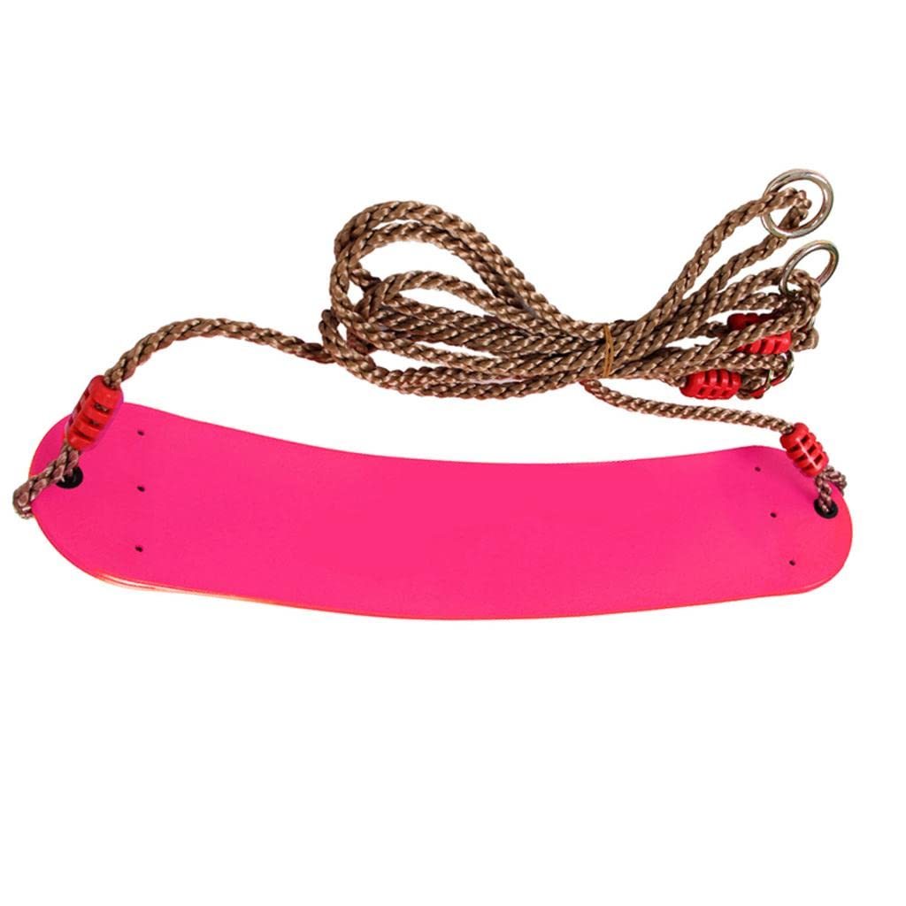 UJEAVETTE® Children Outdoor Game Fun U Type Backyard Playground Swing Seat Swingset Toy with Rope Pink