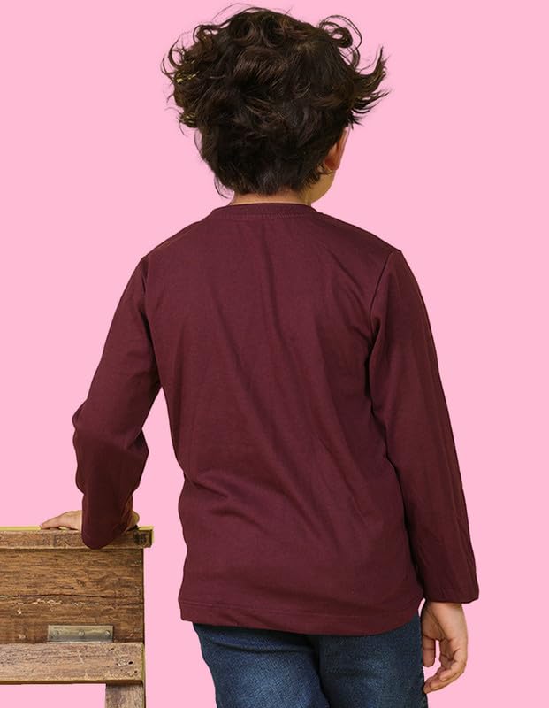 Image of Nusyl Boys Solid Cotton Blend Tshirts - Soft & Comfortable Full-Sleeves T-Shirts | Casual Wear for Kids & Teen Boys | Full Sleeves T-Shirts |- NUBCTSF001-PO2-1