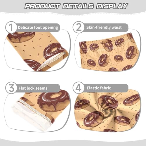 Chocolate Doughnut Girls Leggings,Workout Leggings for Girls Toddler Athletic Leggings Size for 3-10T3