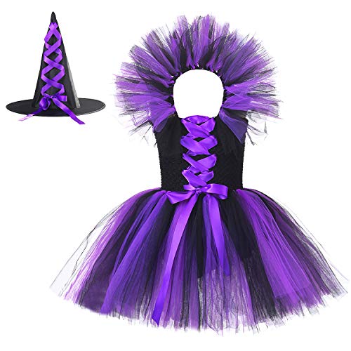 Purple Witch Dresses for Girls Halloween Costume Vampire Cosplay Party Outfits Cover