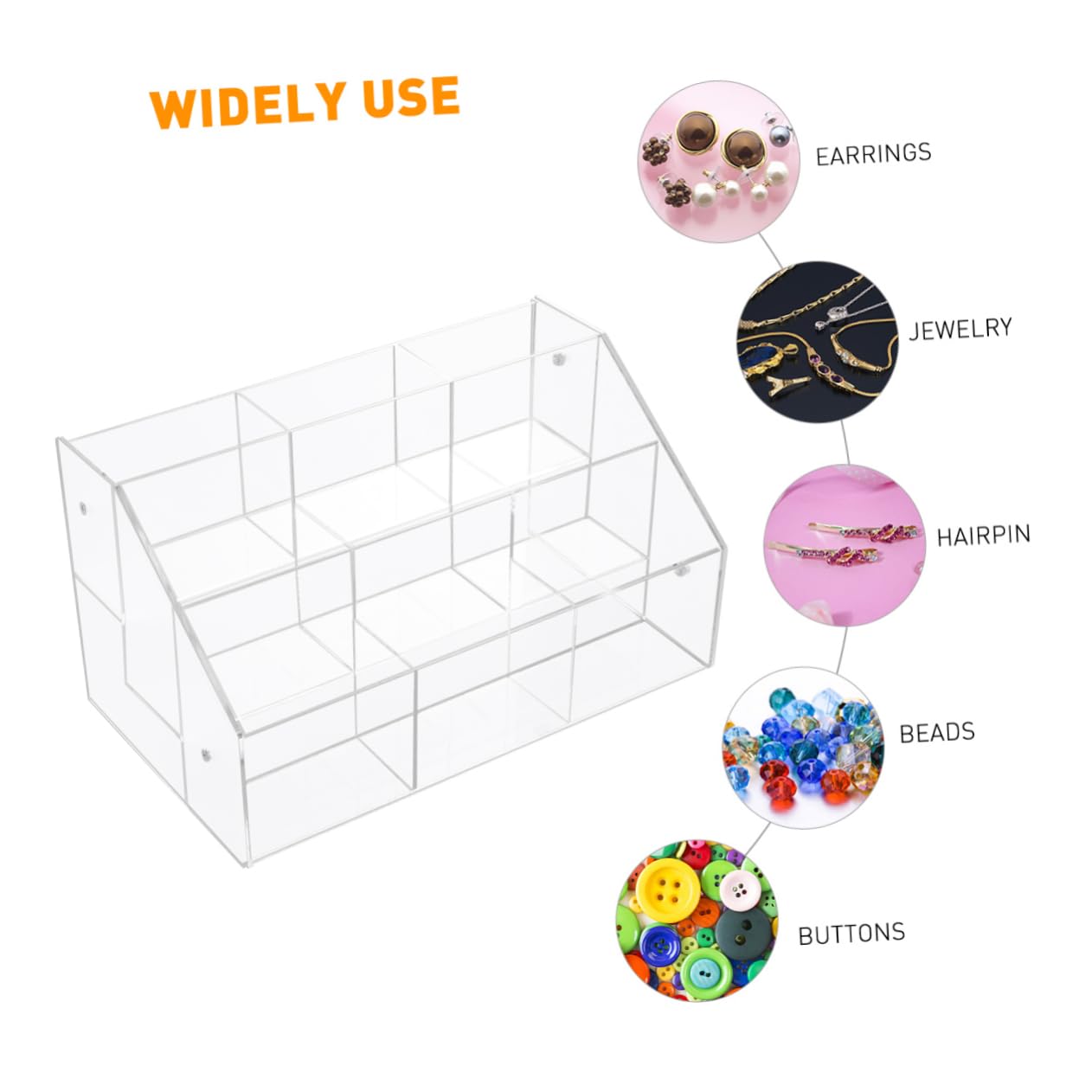 Healeved 3étage Organisateur De Pinceaux Transparent Avec Compartiments Pour Maquillage Cosmétiques Poudre Blush Surligneur Et Autres Petits Objets