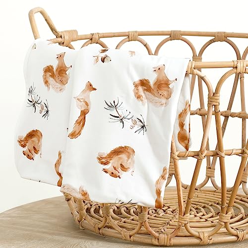 Image of GRSSDER Reversible Baby Blankets Super Soft Jersey Knit Swaddle Blanket for Baby Girls and Boys, Stretchy Breathable Receiving Blankets 34 x 44 Extra Large for Baby Swaddling