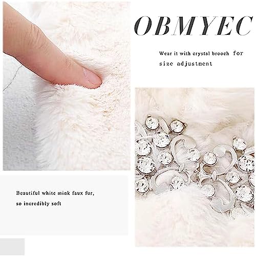 Women's Faux Fur Shawl Wraps for Wedding, Bridal Stole, Coat Cape and Scarf for Bride and Bridesmaids4