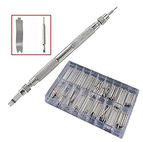 Tinksky 60pcs 8-25mm Watch Band Stainless Steel Spring Bars Link Pins
