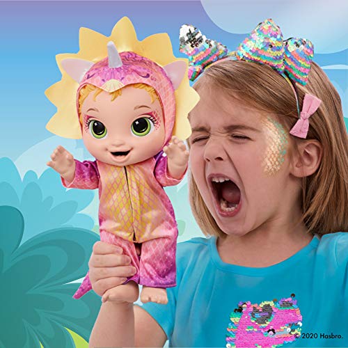 Muñeca Baby Alive Dino Cuties con cabello rubio miniatura 7