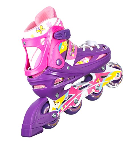 Titan Flower Princess Girls Inline Skates With Led Light-Up Front Wheel And Led Laces, Multi-Color, Kid Size Small (Flower Princess Large Skates) #TOP2