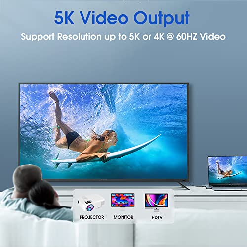 Image of Verilux USB C Hub Adapter,8 in 2 Multiport MacBook Pro USB-C Accessories with 3 USB 3.0 Ports,4K HDMI,TF /SD Card Reader,Thunderbolt 3 Port,USB-C Port,100W PD Port for 13 15 16 inch MacBook