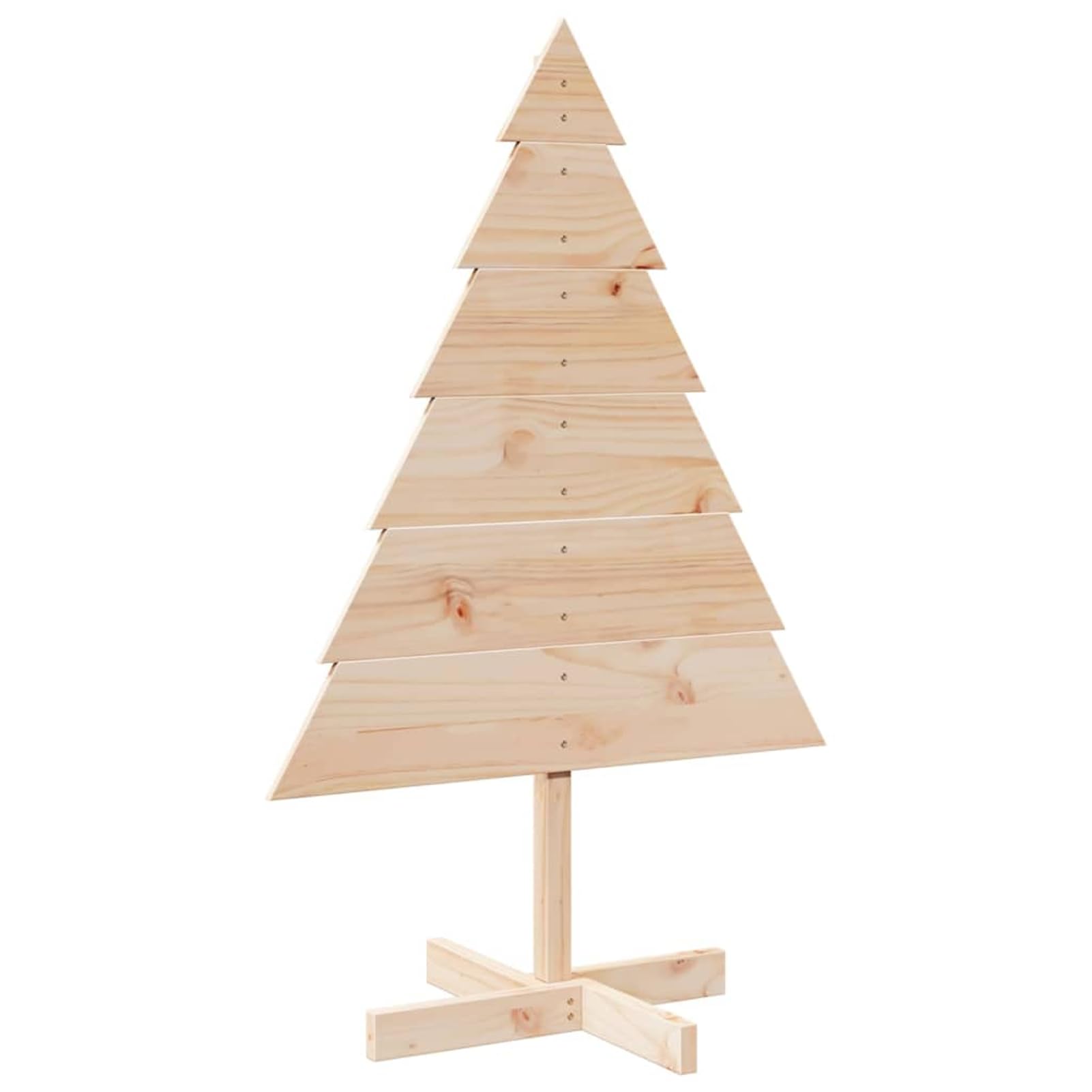 Árbol de Navidad de Adorno Madera Maciza 110 cm de Montaje rápido, para Decoración Navideña de Fiesta en Casa