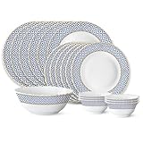 Larah by Borosil Juliet Fluted Series Opalware Dinner Set