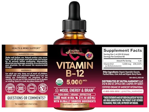 NutraHarmony Organic B12 Sublingual Drops