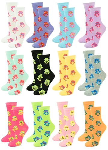 Image of Gelante 12-Pair Women's Crew Socks, Soft Thin Lightweight Breathable Athletic & Casual