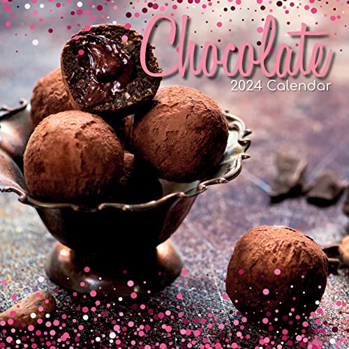 Wall Calendar 2024 - Chocolate, 30 x 30 CM Monthly View, 16-Month, Food Theme, Includes 180 Reminder Stickers