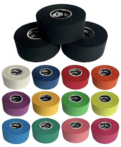 Image of Ringside 1 inch Athletic Trainers Tape, Cotton Kinesiology Tape for Combat Sports, Adhesive, 30 Foot Rolls, Black, 3 Pack