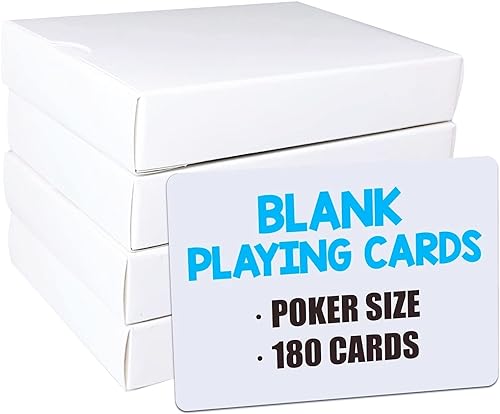 Naipes blancos en blanco, 180 unidades, tamaño de póquer, perfectas para tarjetas flash de bricolaje, crea tu propio juego, estudia aprendizaje,