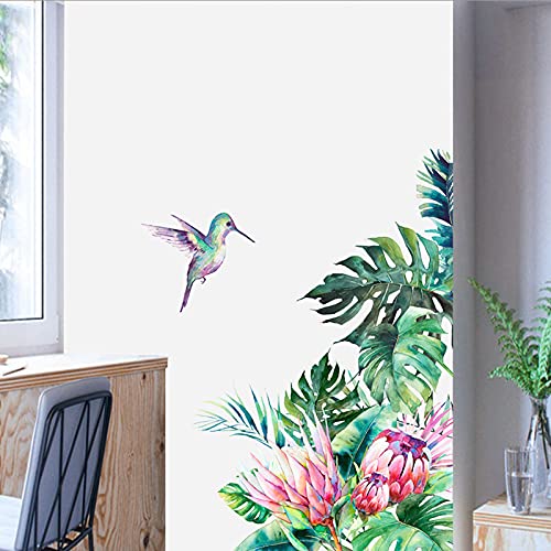 Vinilo Decorativo Hoja Tropical con Pájaro en Rollo miniatura 6