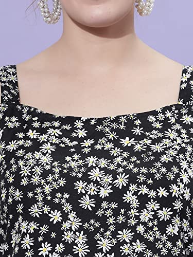 Image of OOMPH! Women's Fit And Flare Mini Sleeveless Floral Beach Dress For Slipon