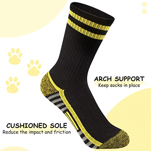 Comfoex Boys Crew Socks 4-6 6-8 8-10 Years Old Athletic Long Cotton Socks For Kids Half Cushioned Calf Socks 6 Pairs #TOP1