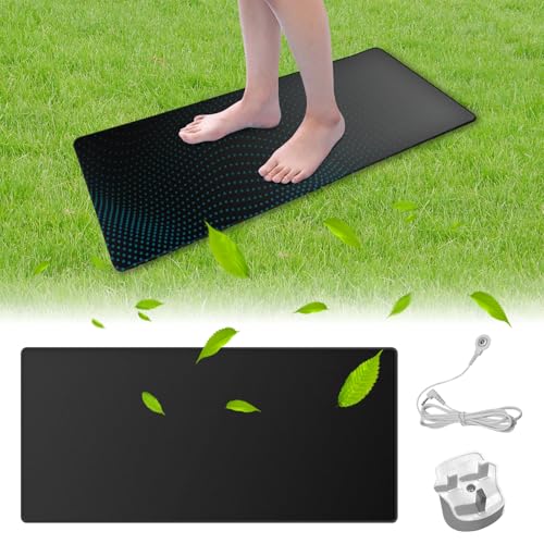 Grounding Mat Grounding Sheet Grounding Mat UK for Improved Sleep Reduced Anxiety Pain Inflammation Headache Relief Balance grounding mat Earthing UK Earthing mat (Black) (30 * 100cm)