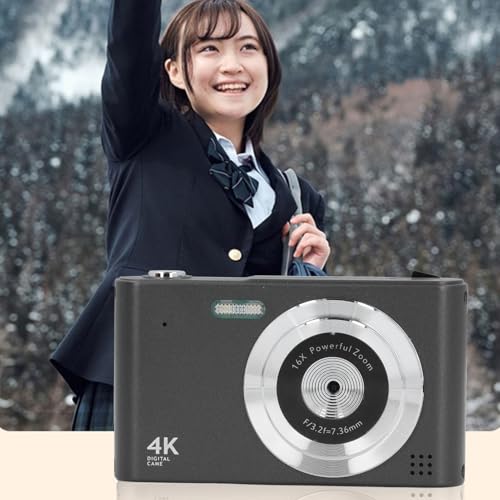 Cámara digital 4K con autoenfoque 48MP negra miniatura 5