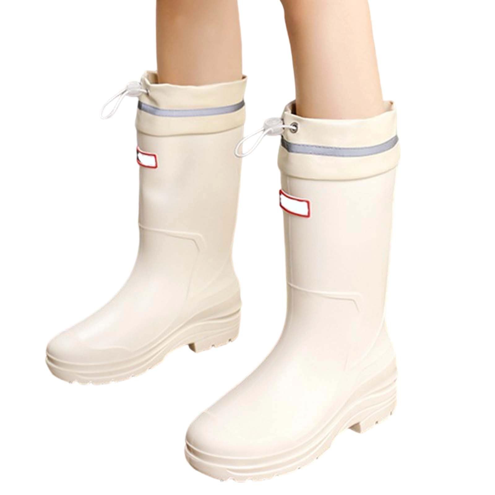 Botas de goma para mujer, semialta, impermeables, antideslizantes, para