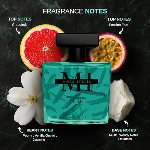 Image of Lush Perfume for Men & Women 100ml | Long Lasting Eau De Parfum | Luxury Fragrance with Grapefruit, Passion Fruit, Jasmine & Musk