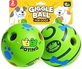 POTING Giggle Ball for Dogs 2 Pack,Interactive Dog Toys,Funny Giggle Sound Toy Ball,Rolling Squeaky Toy for Large Medium Small Dogs,Fun Giggle Sounds Attract Attention When Rolled or Shaken-5.51 inch