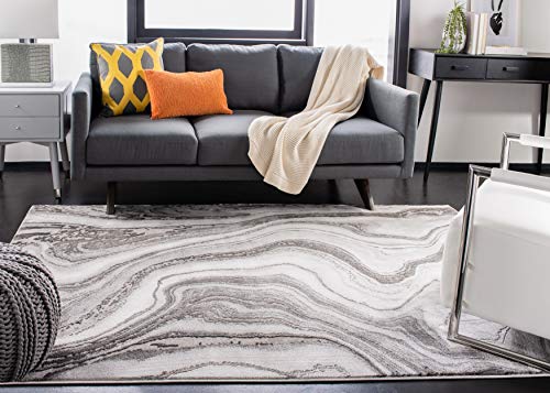 SAFAVIEH Craft Collection Area Rug - 8' x 10', Grey & Silver, Modern Abstract Design, Non-Shedding & Easy Care, Ideal for High Traffic Areas in Living Room, Bedroom (CFT819G) SAFAVIEH Craft Collection Area Rug - 8' x 10', Grey & Silver, Modern Abstract Design, Non-Shedding & Easy Care, Ideal for High Traffic Areas in Living Room, Bedroom (CFT819G)