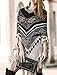 QZUnique Women's Batwing Sweater Pullover Wrap Shawl Poncho Cape Pashmina Knitted Tassels Edge Waves