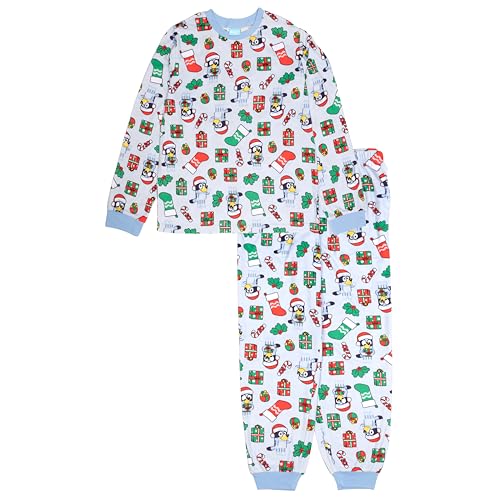 Bluey 2-Piece Loose-fit Pajama Set, Soft & Comfortable Holiday Nightwear for Family