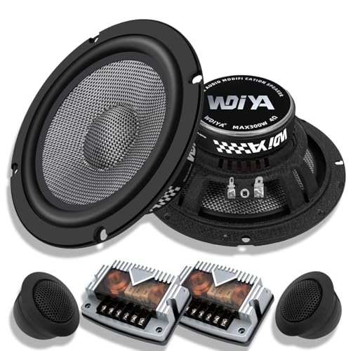 Image of 6.5 inch Components Car Speaker Carbon Fiber Cone Professional Car Sound System High Sensitivity Stereo Automotive Speaker Includes 2 Mid Bass Speakers, High Pitch Speakers, and Divider (Suit)
