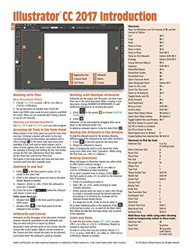 Adobe Illustrator CC 2017 Introduction Quick Reference Guide (Cheat Sheet of Instructions, Tips & Shortcuts - Laminated Card)