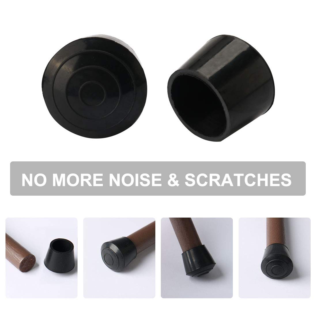 LaBlanc - 32pcs Patin Pied Chaise Tube Embout Tampon Capuchon Bouchon Protection Plancher Meuble Forme U En Plastique Chaise Casquetteschaise Jambe Caps Silicone Tube Pince 16mmschwarz 85054805