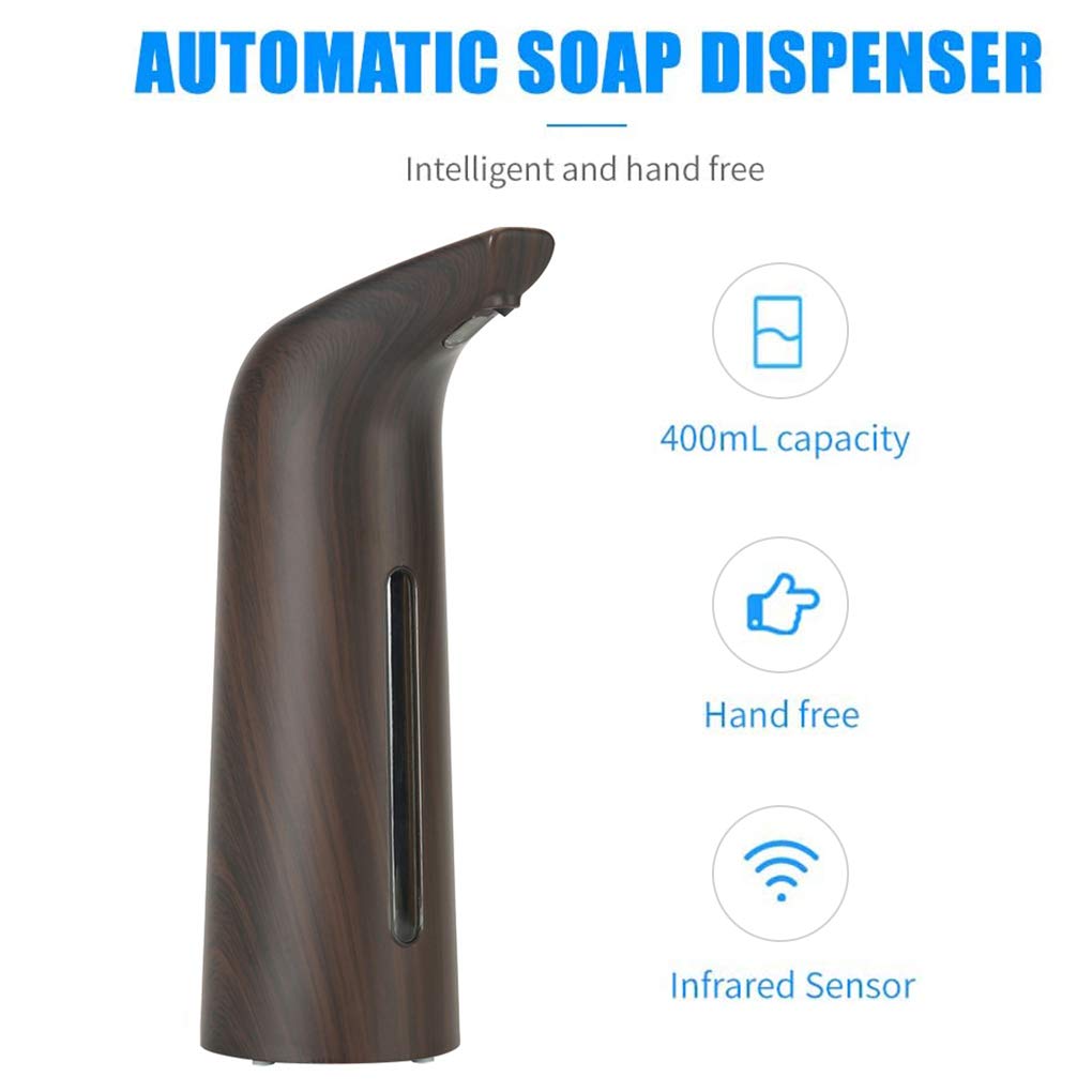 Distributeur automatique à piles sans contact avec capteur infrarouge pour lavage des mains, restaurant, bar, salle de bain, couleur bois foncé