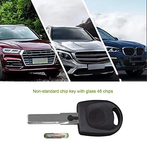 SING F LTD Car Key Case Fob Shell with Immobilizer ID48 Transponder Chip Uncut Key Blank Kit Vehicle Remote Key Replacement Spare Parts