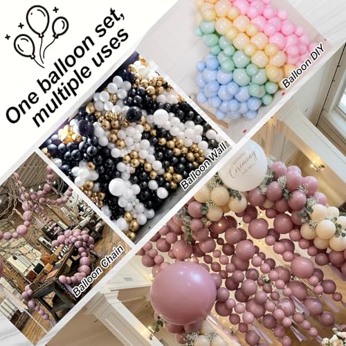 Image of Dusty Pink Linking Balloons, 100PCS 6 Inch Small Blush Pink Link Balloons for Making Balloon Wall Heart Arch, Quick Linked Balloon for Wedding Birthday Bride Baby Shower Graduation Party Decorations