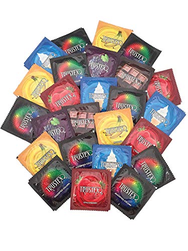 Trustex Flavors and Colors Lubricated Latex Condoms-24 Count