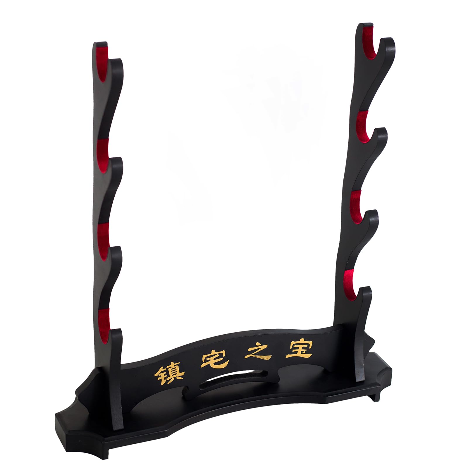 Sword Holder Samurai Sword Stand Display Katana Wakizashi Tanto Velvet Padded Wall Hanger Sword Rack (4-Tier)