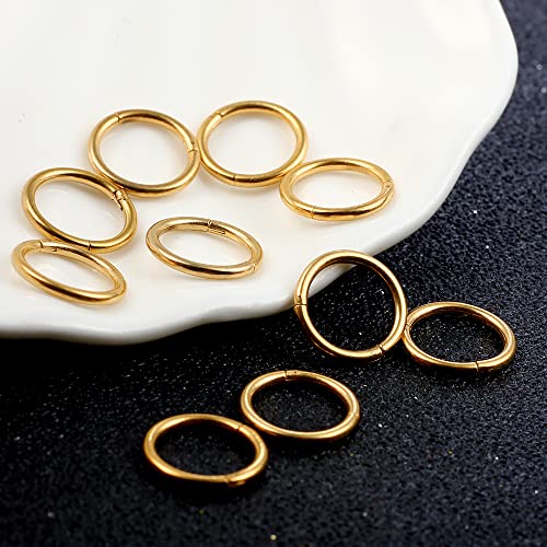 Earbility 10 PCS Ring Stacks Stainless Steel Segment Hoop Ear Cartilage Tragus Helix Lip Piercing Nose Rings Nipple Septum Clickers Body Jewelry3