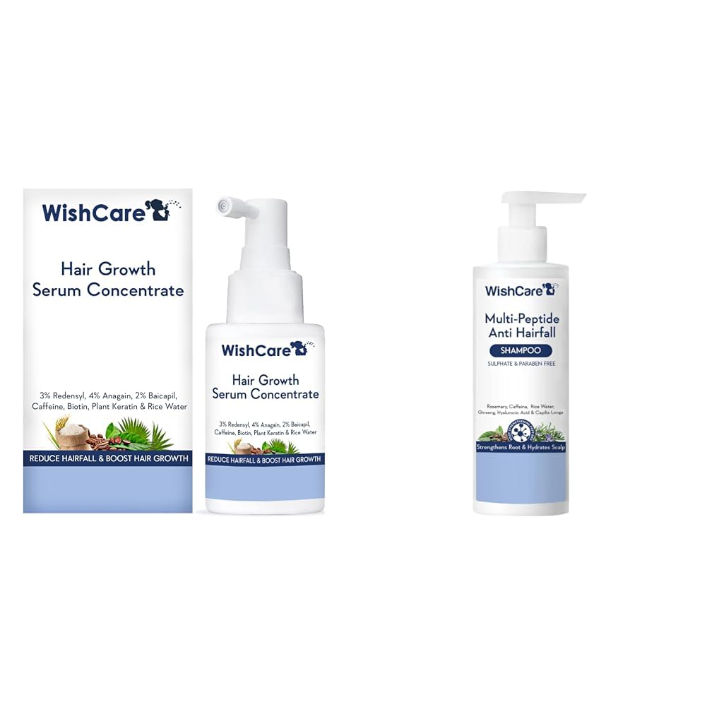 WishCare Redensyl Hair Growth Serum & Multi Peptide Anti Hairfall Shampoo - Combo Pack (30ml+250ml)