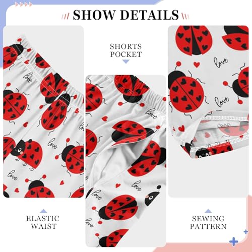 Ladybug with Love Boys Long Pants Soft Trousers Elastic Waist Kids Lounge Bottoms with Pockets S-XL4