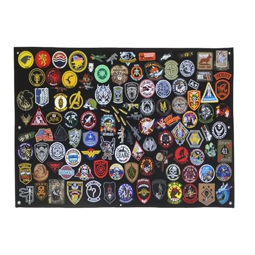 Patch scratch Militaire, Tableau Scratch Pour Ecusson, Panneau scratch Avec œIllets, Pliable Tableau scratch Pour éCusson, Ecusson Scratch, Patch Militaire, Noir (85 * 70 cm)